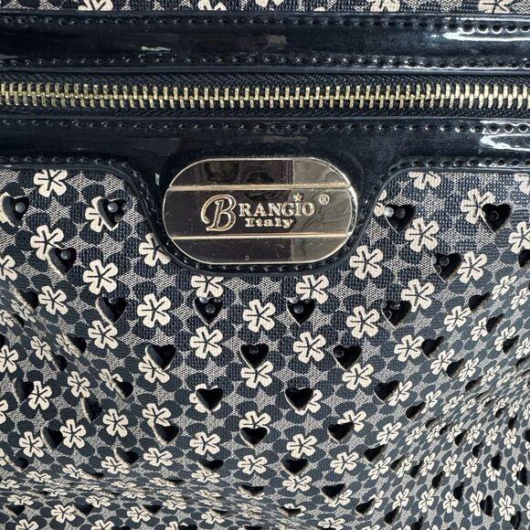Brangio Italy Back Pack Black and Taupe Flowers Shimmer Patent Leather Feet main image 4